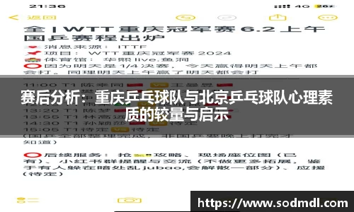 赛后分析：重庆乒乓球队与北京乒乓球队心理素质的较量与启示